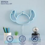 Disney Stitch Neon LED Wall Art – 6.8" x 11" Figural Light-Up Hanging Décor