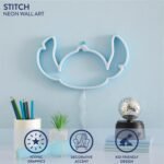 Disney Stitch Neon LED Wall Art – 6.8" x 11" Figural Light-Up Hanging Décor